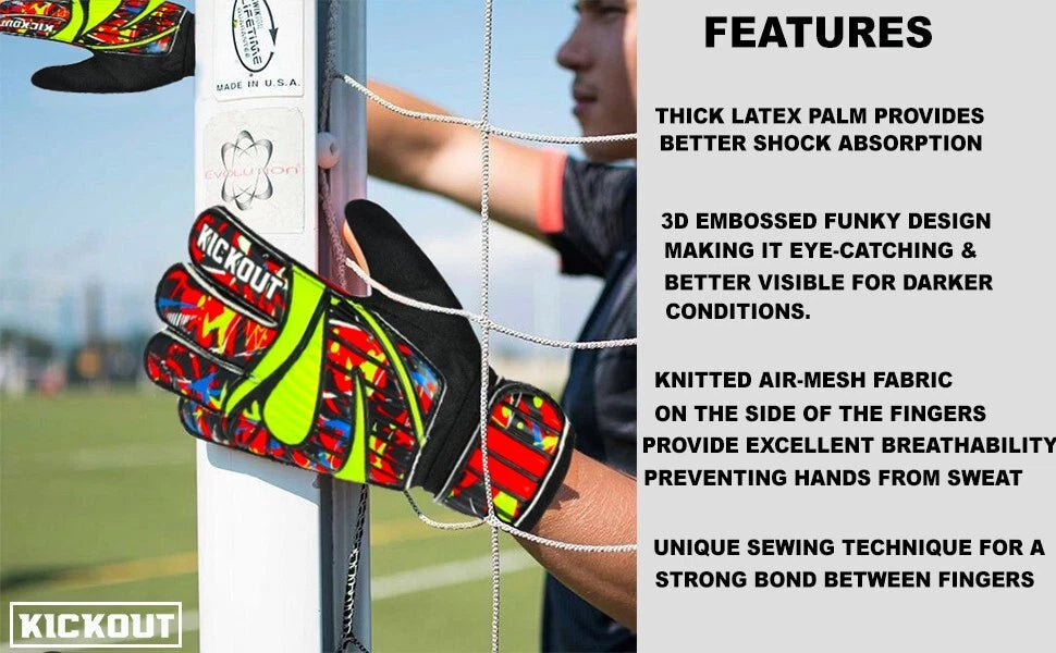 High grip soccer gloves making successful ball save