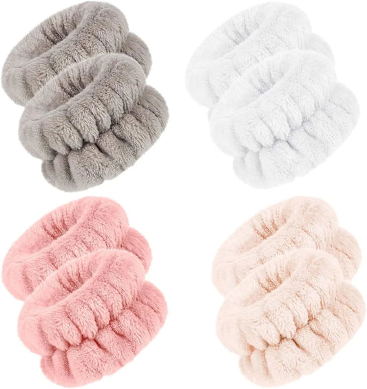 Soft elastic wrist washband for makeup and skincare use