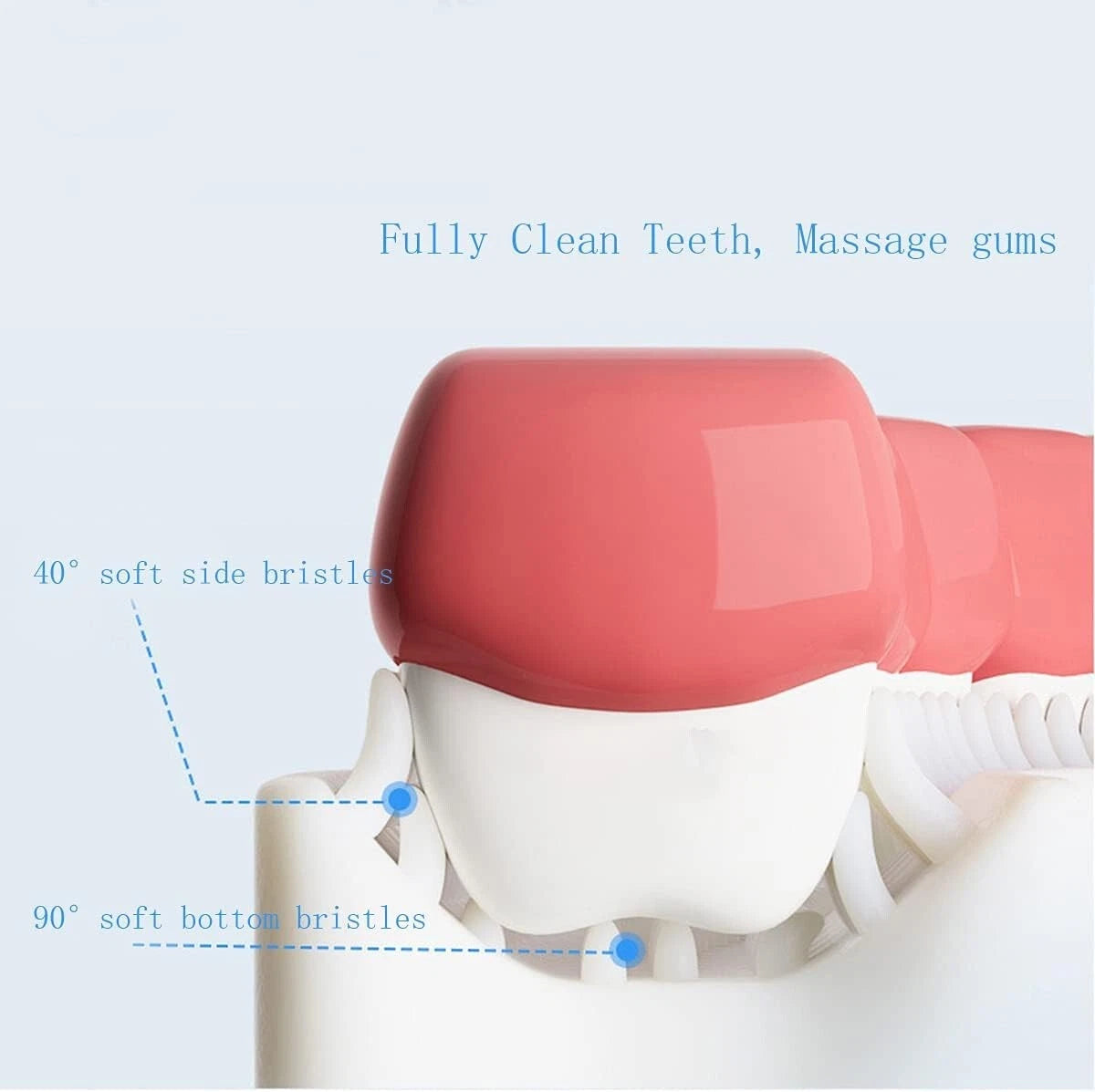 Soft silicone kids toothbrush used for gentle teeth cleaning