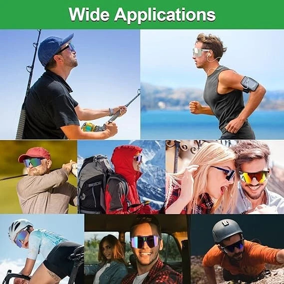 Sports sunglasses worn during outdoor running and training