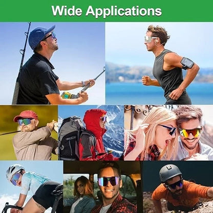 Sports sunglasses worn during outdoor running and training