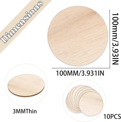 Square and circle wood discs for art and DIY projects