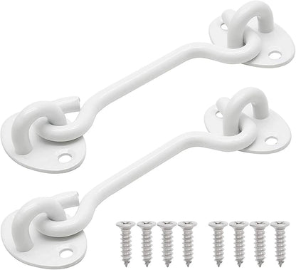 Stainless steel hook latch close detail view