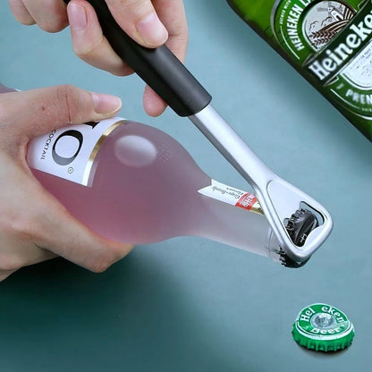Stainless steel jar opener used for heavy duty lid removal