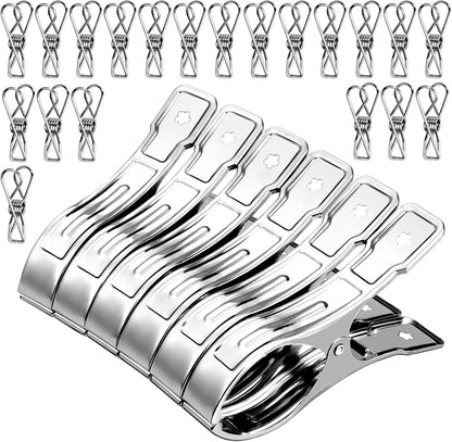 Stainless steel laundry pegs for washing line and airer use