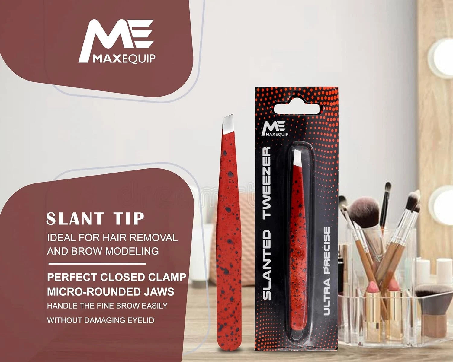 Tweezers grip design for comfortable and controlled use