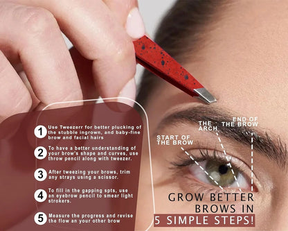 Packaging of stainless steel eyebrow tweezers