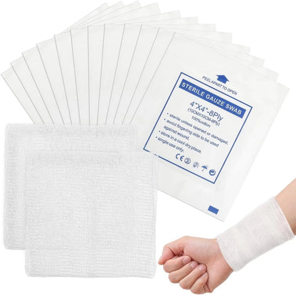 Sterile gauze swabs 10cm 8ply for first aid use