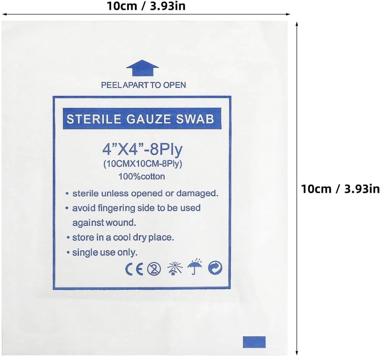 Sterile swabs used for medical dressing care