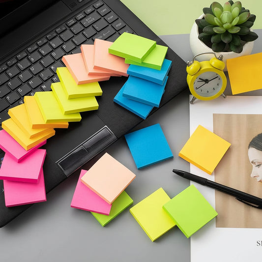 Sticky notes used as daily task tracker
