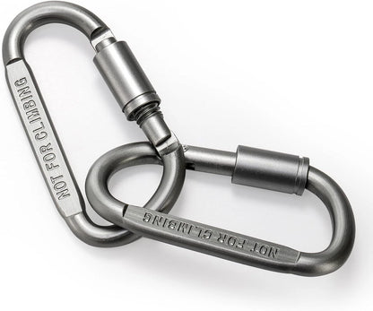 Strong carabiner hook used for camping equipment attachment