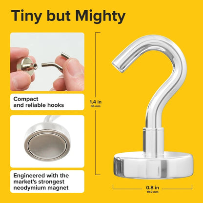 Strong magnet hooks used for garage organization and storage