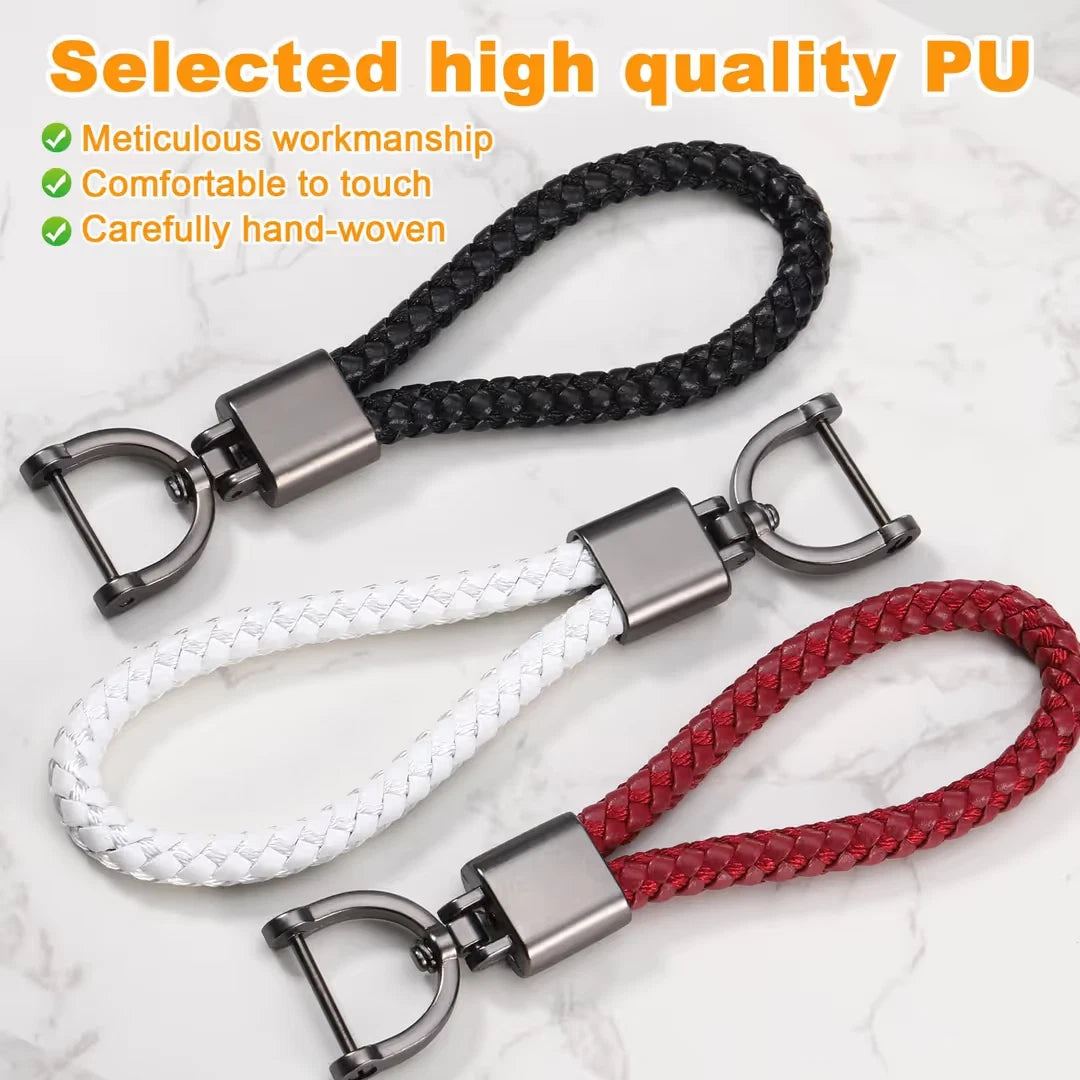 Stylish braided keychain close detail design