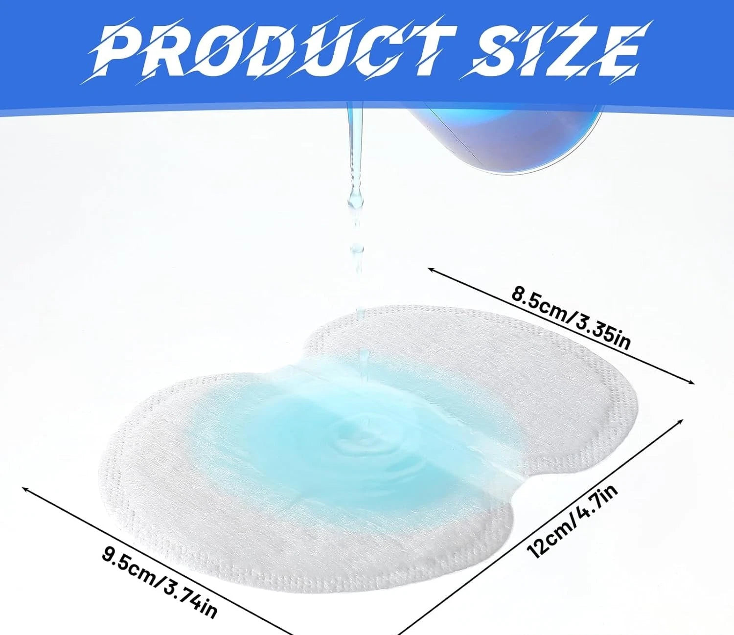 Sweat absorbing underarm pads applied inside clothing area