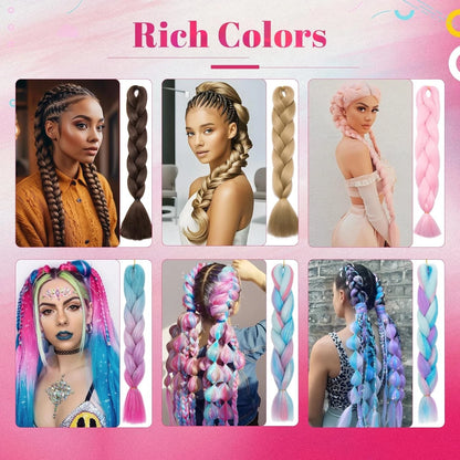 Synthetic braiding hair pack used for styling box braids