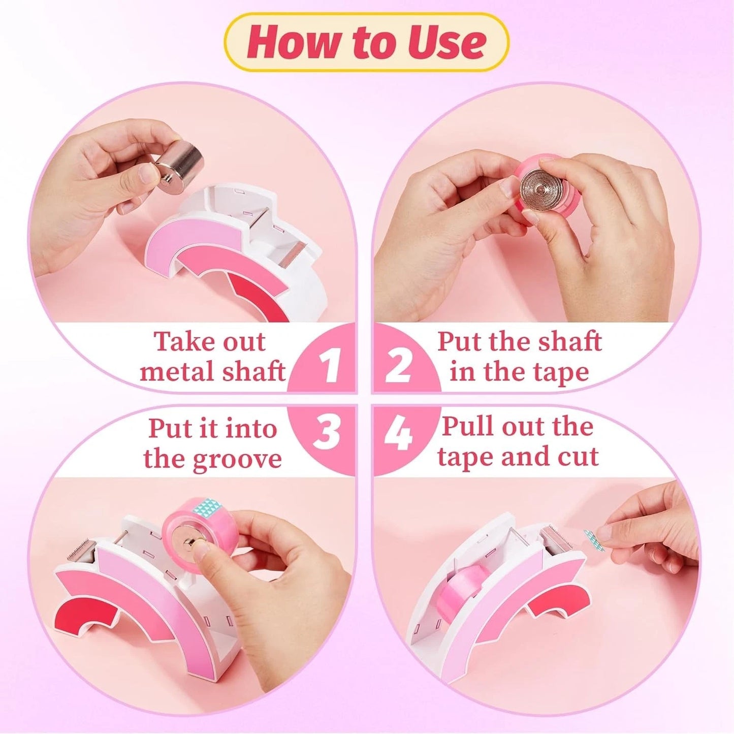 Tape dispenser used in school and craft workstation setup