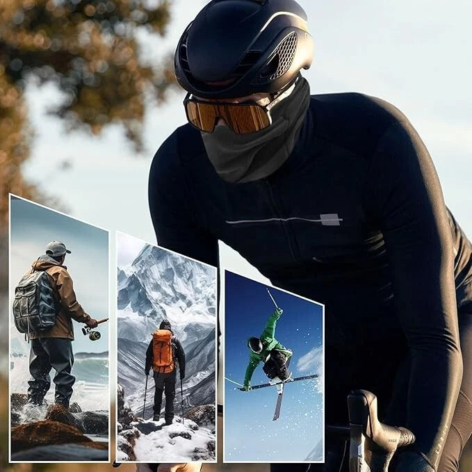 Thermal neck gaiter worn during running in cold weather