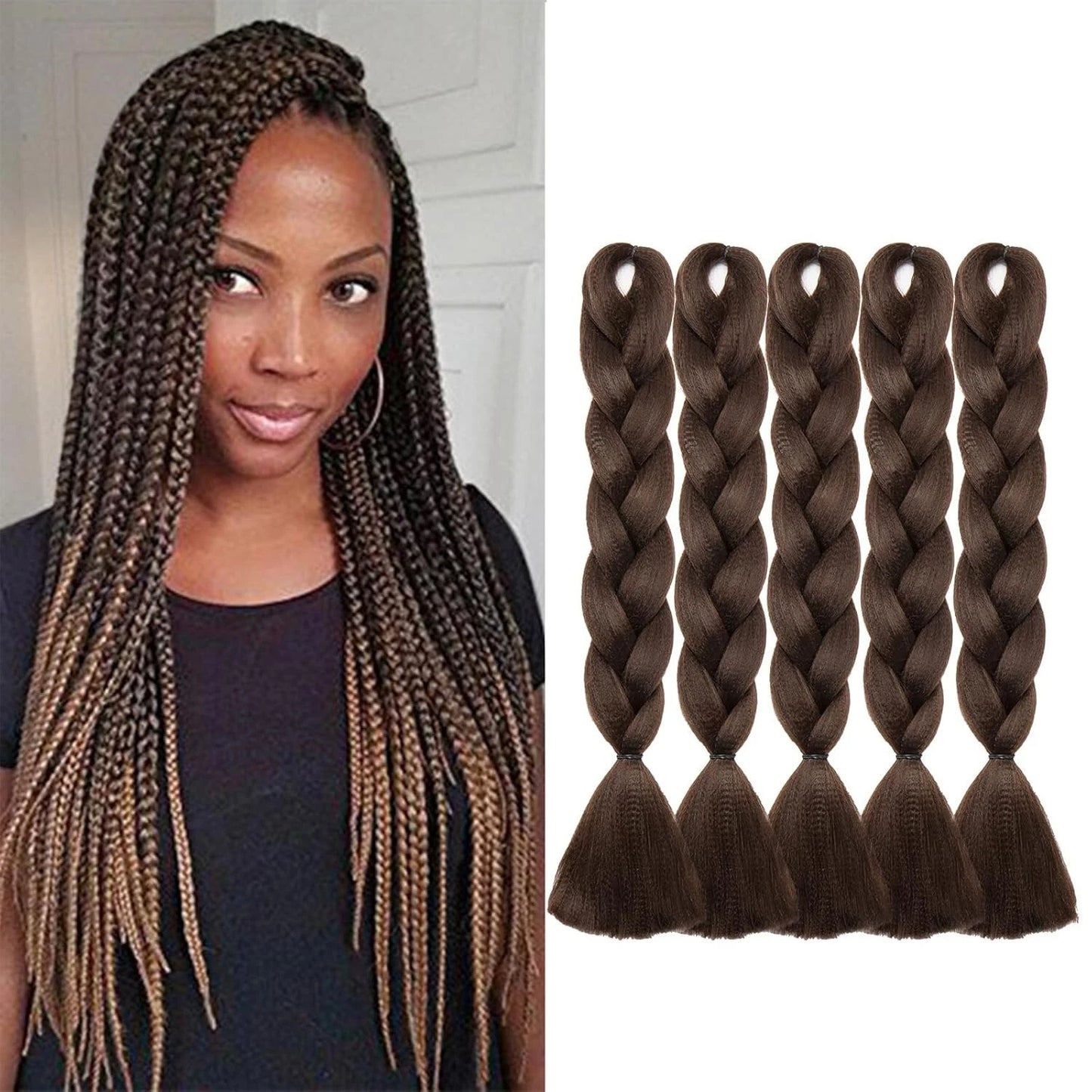 Close-up of thick clip in hair extension soft texture