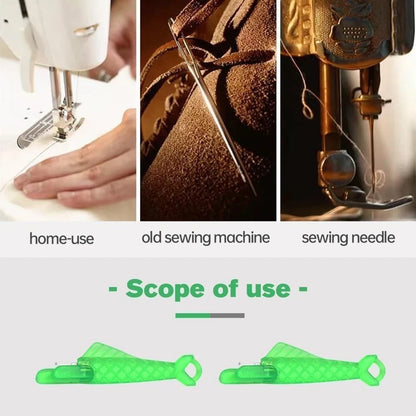 Thread being inserted into needle using threader tool