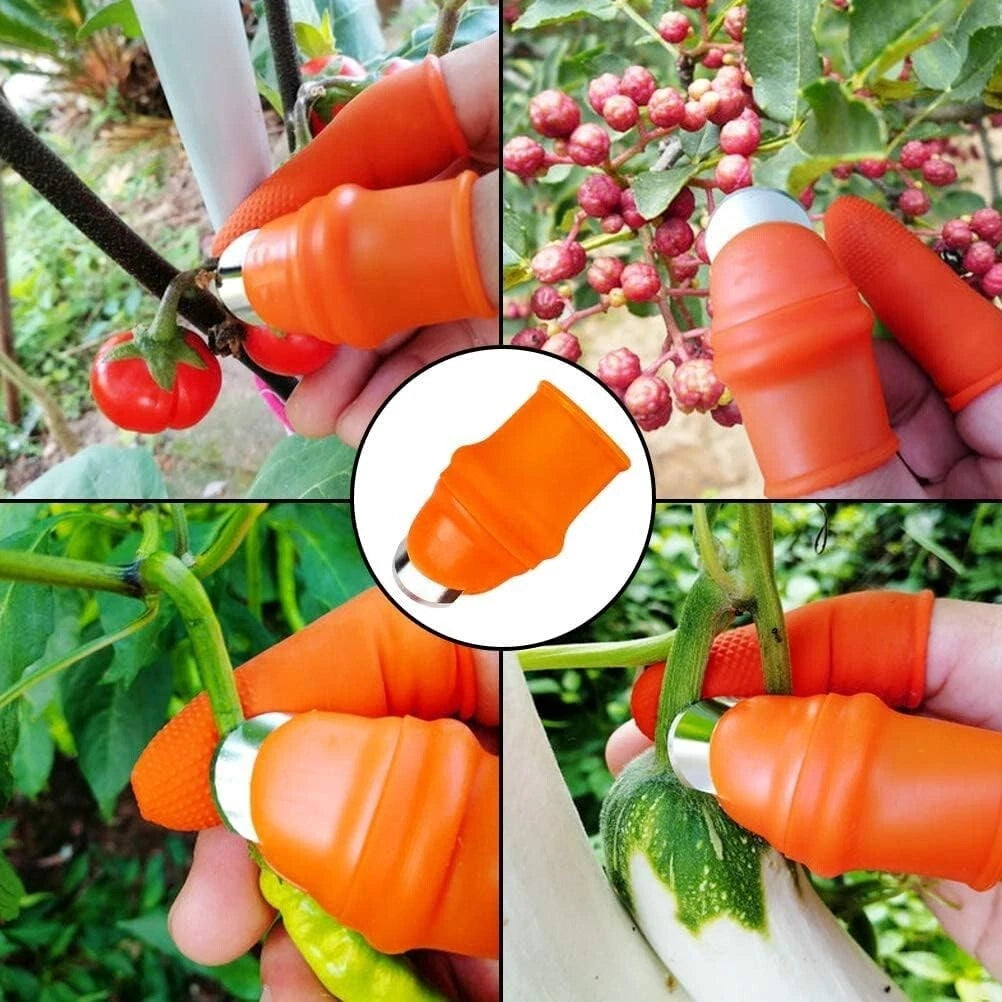 Thumb knife gardening tool with packaging and accessories