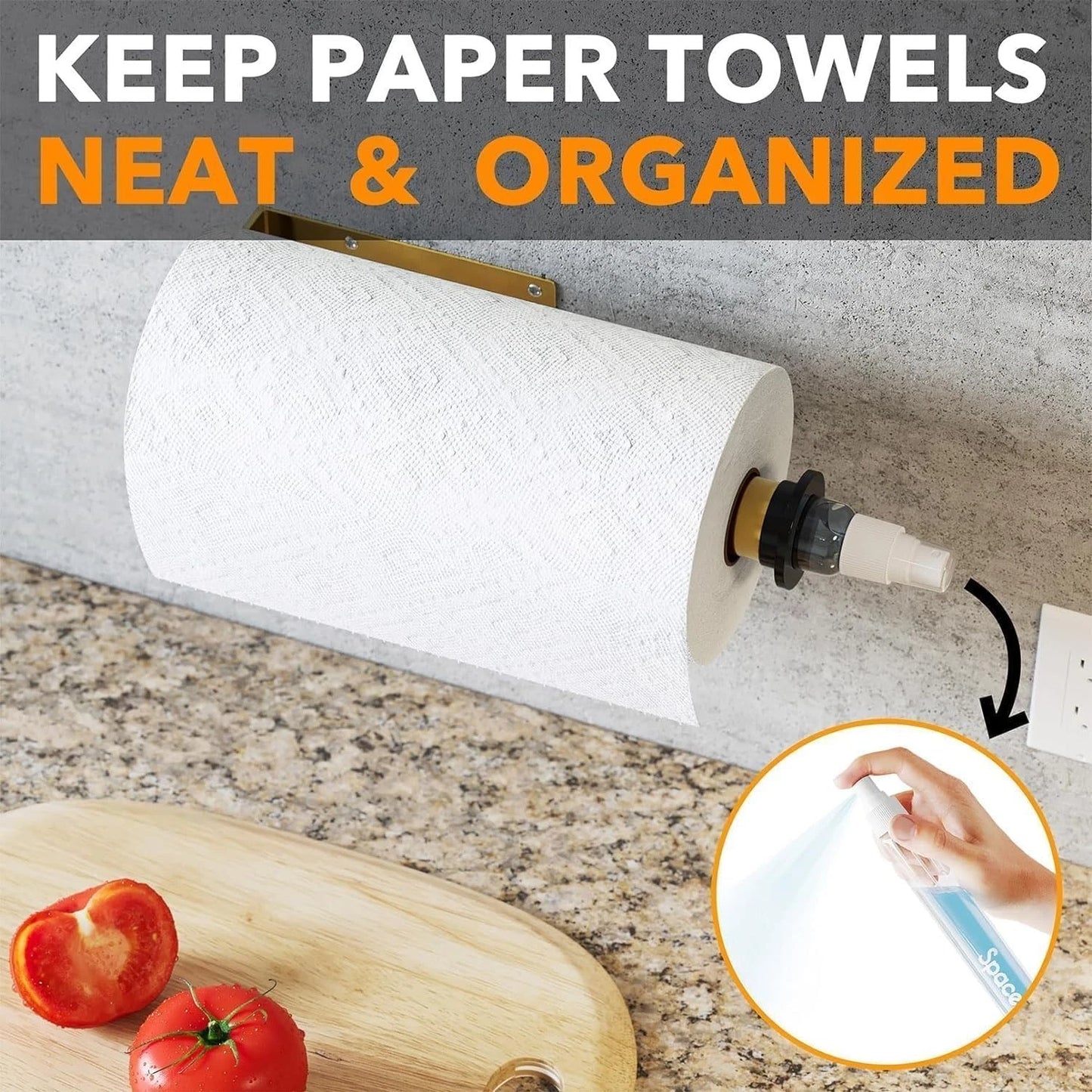 Kitchen tissue holder installed on wall for neat storage solution