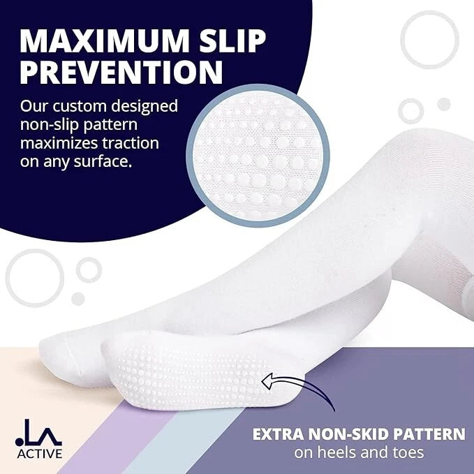 Toddler walking confidently wearing non slip grip tights