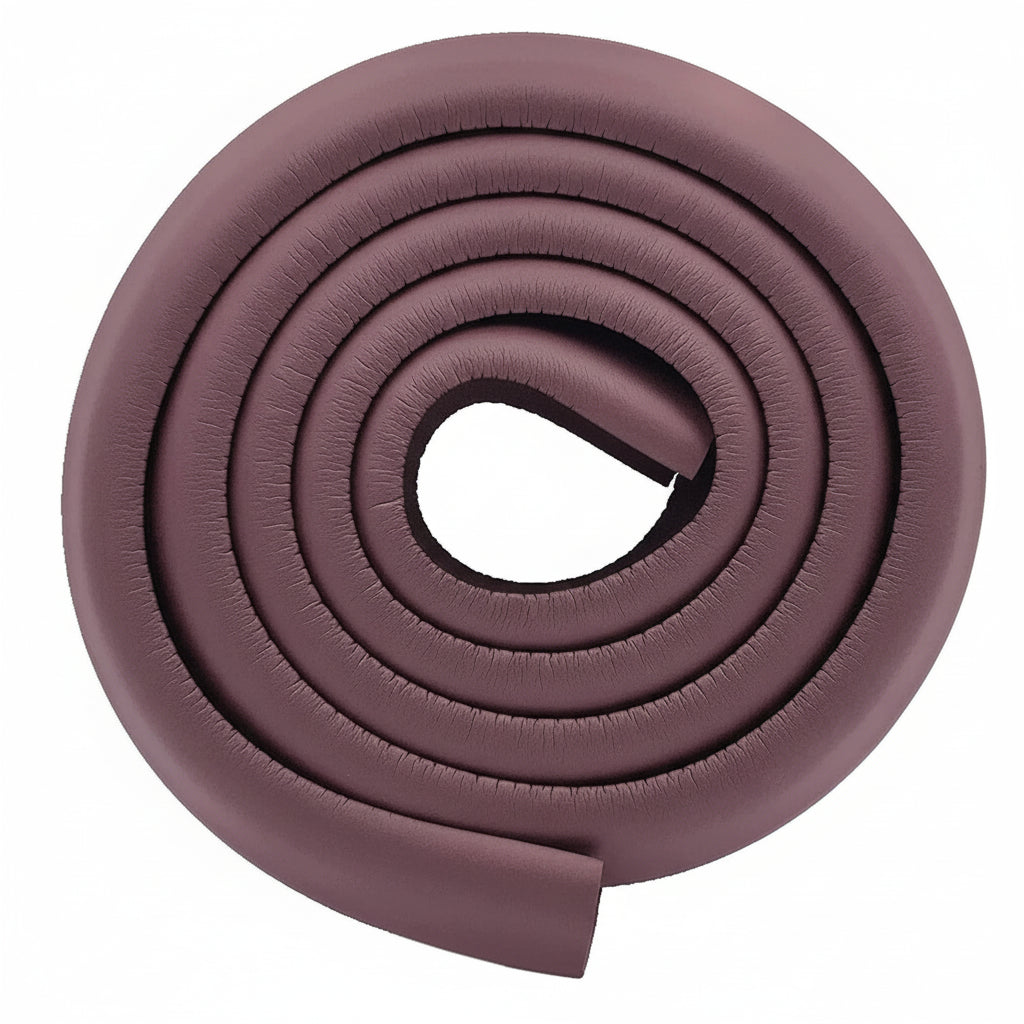 Toddler safety edge guard installed on living room furniture