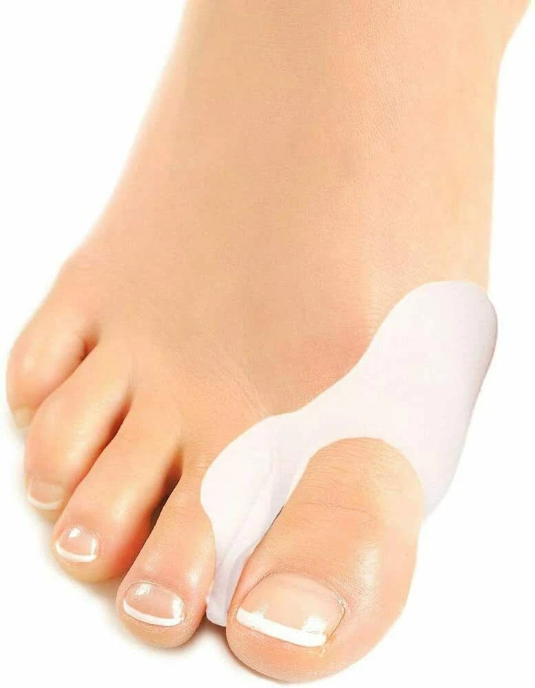 Toe splint worn on foot to improve alignment and comfort