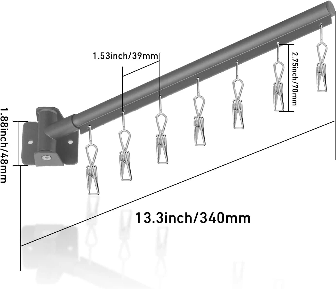 Towel and clothes wall airer foldable design