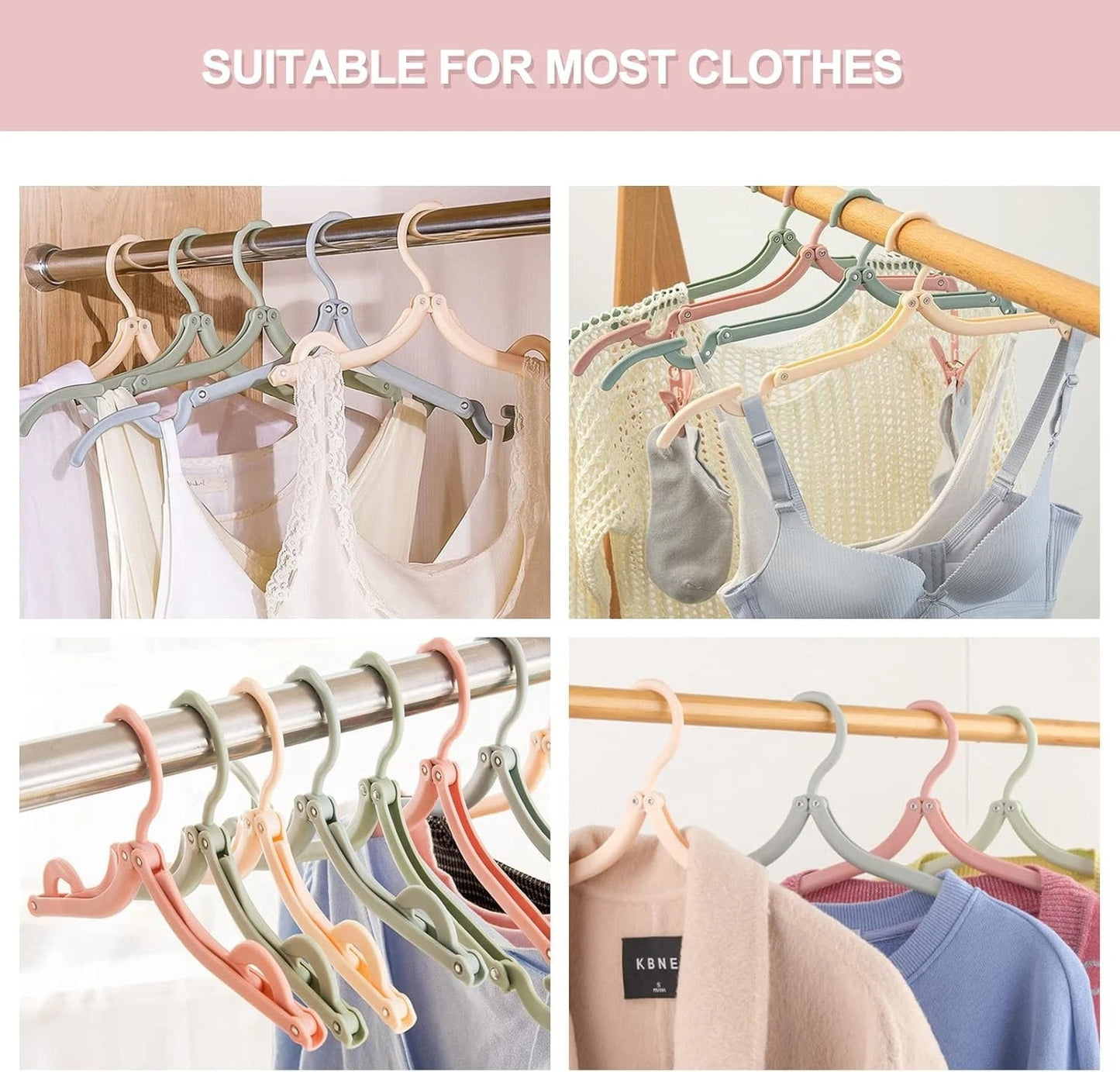 Travel clothes hook hanger with foldable space saving design