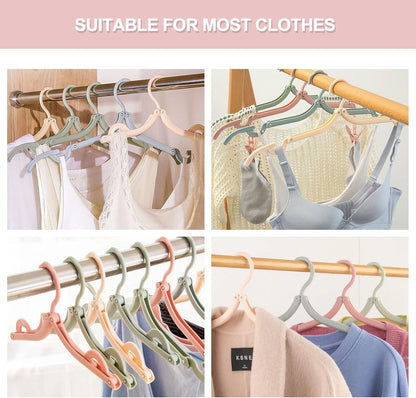 Travel clothes hook hanger with foldable space saving design
