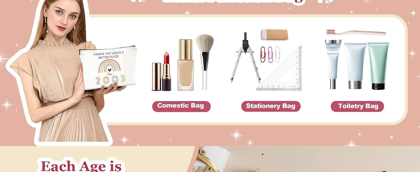 Travel cosmetic makeup bag for toiletries and daily essentials storage