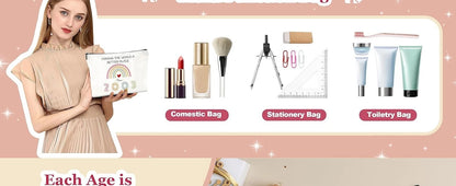Travel cosmetic makeup bag for toiletries and daily essentials storage