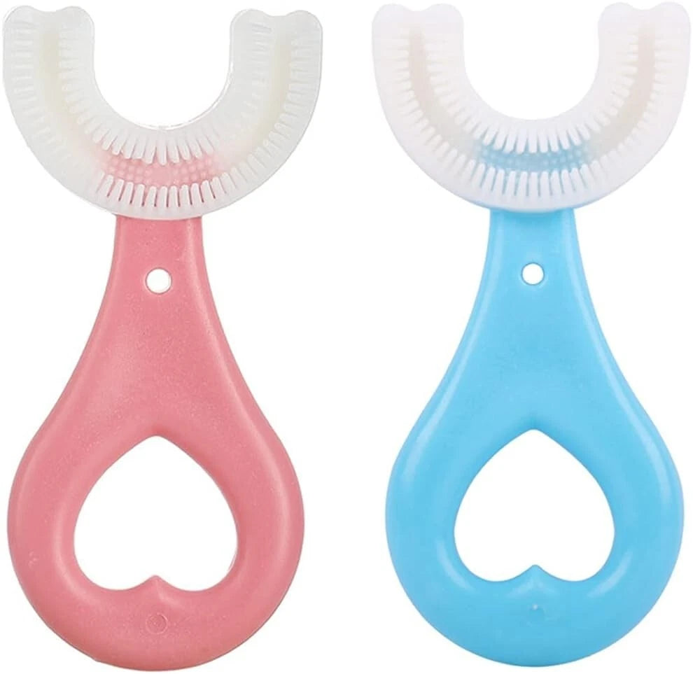 Travel kids toothbrush set 2pc for home and on-the-go use
