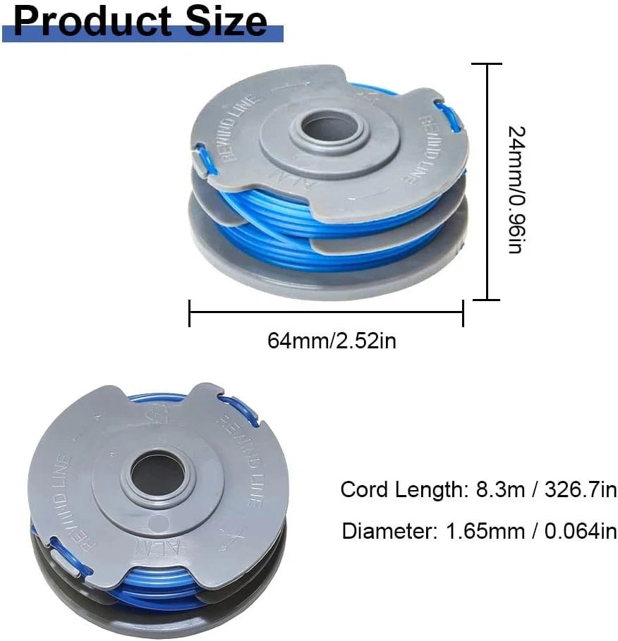 Autofeed trimmer spool line close up detail for garden tool