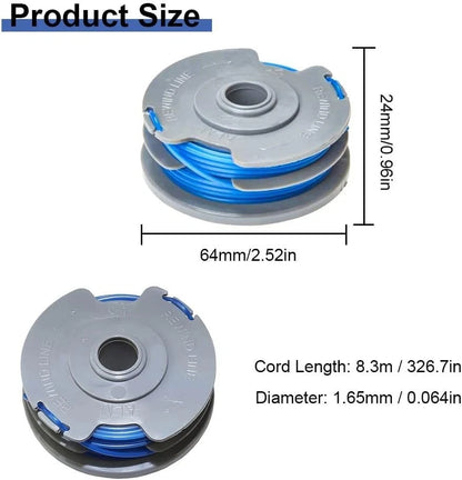 Autofeed trimmer spool line close up detail for garden tool