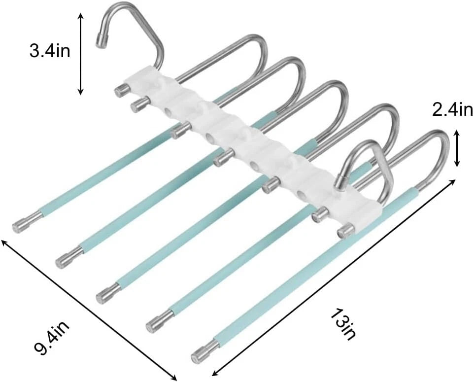 Vertical trouser hanger saving space inside closet wardrobe