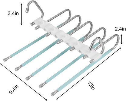 Vertical trouser hanger saving space inside closet wardrobe