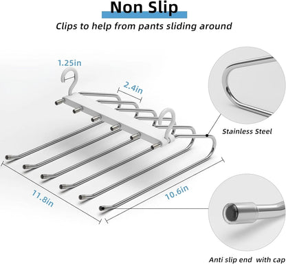 Trouser rack closet storage solution for maximizing space