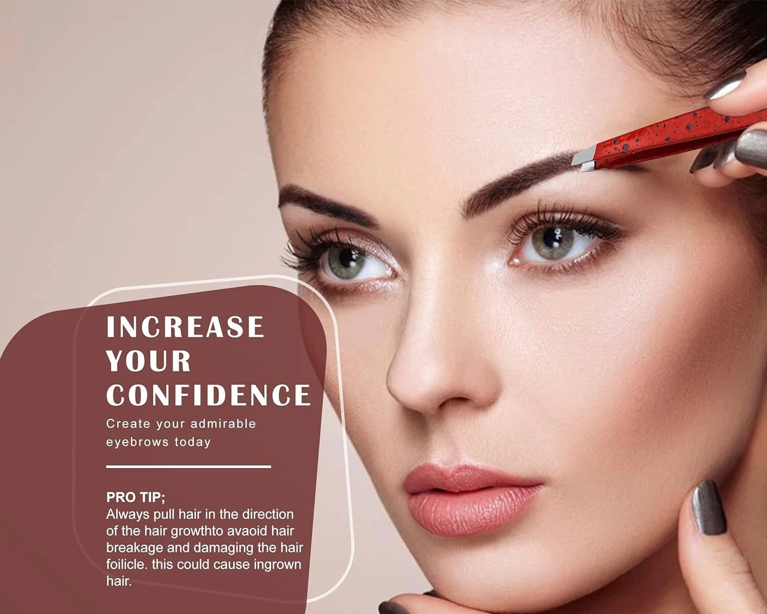 Using tweezers for shaping eyebrows with precision
