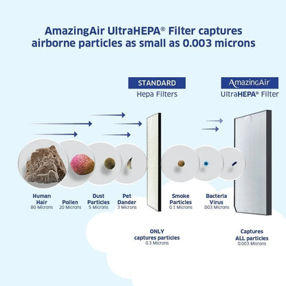 Ultra HEPA filter capturing dust allergens and airborne particles
