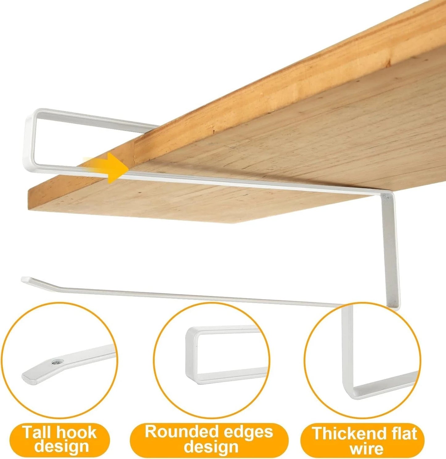 Under cabinet paper towel hanger installed in kitchen setup