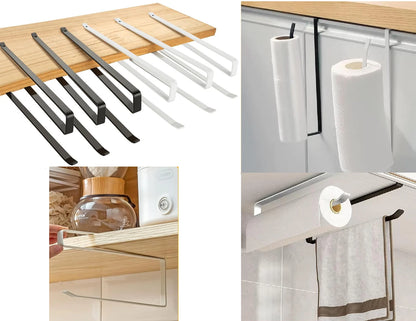 Steel under cabinet paper towel holder for kitchen organization