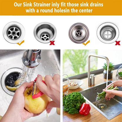 Universal sink waste filter installation in kitchen basin