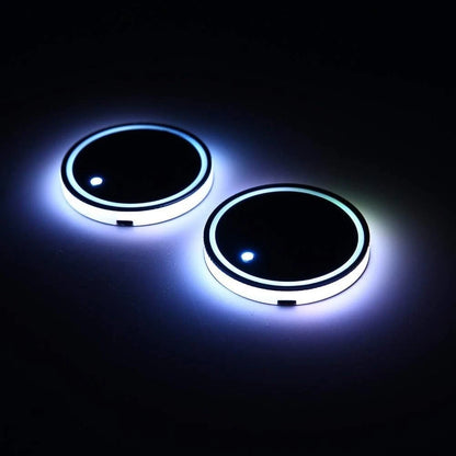 USB rechargeable car coaster LED light with colorful effect