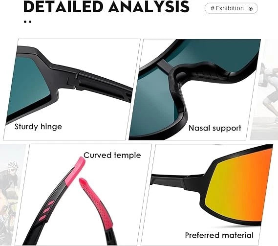 UV400 cycling sunglasses used during road bike riding for eye protection