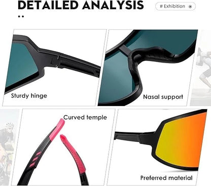 UV400 cycling sunglasses used during road bike riding for eye protection