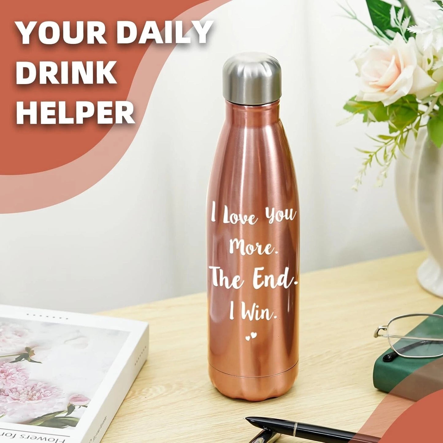 Vacuum insulated sports flask close-up showing metal finish