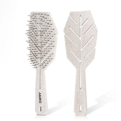 Vegan detangling hairbrush for wet and dry hair use