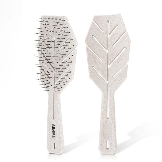 Vegan detangling hairbrush for wet and dry hair use